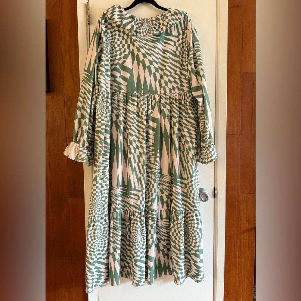 Damson Madder Gloria Warped Checkerboard Dress - Picture 3 of 5